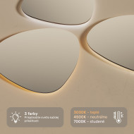 84x84 cm Nerovnomerné zrkadlo s podsvietením, 84x84cm, Dvojfarebné, Dotykový vypínač