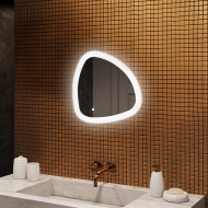 54x54 cm Nerovnomerné zrkadlo s podsvietením, 54x54cm, Dvojfarebné, Dotykový vypínač