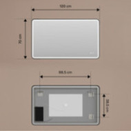 Zaoblené zrkadlo s LED podsvietením – 120x70/70x120 cm v čiernom hliníkovom ráme