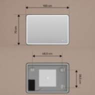 Zaoblené zrkadlo s LED podsvietením – 100x70/70x100 cm v zlatom hliníkovom ráme